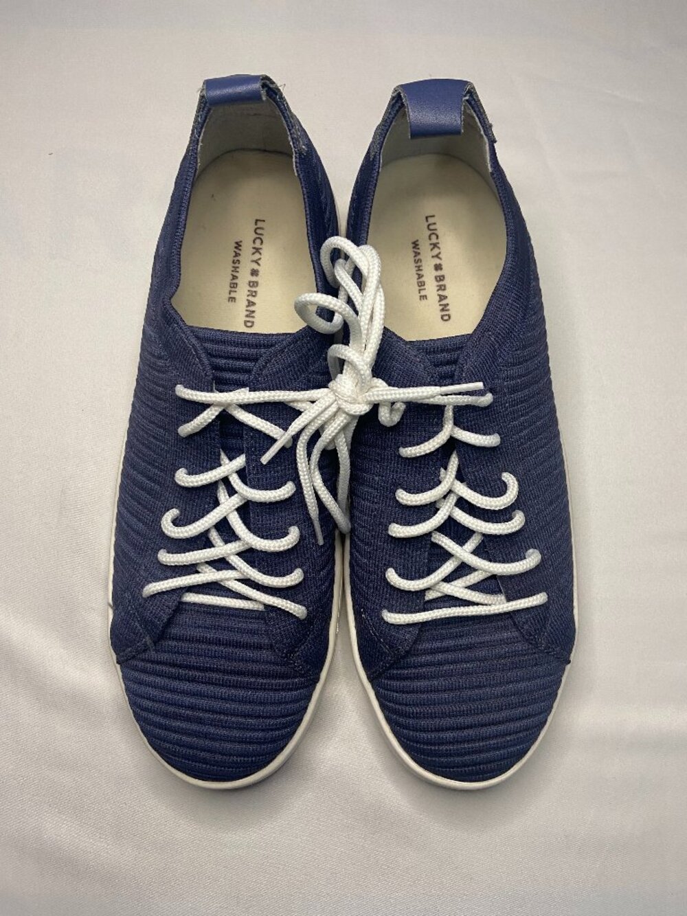 Lucky Brand Navy Blue Shannia Washable Knit Shoes Sneakers 9.5 EUC